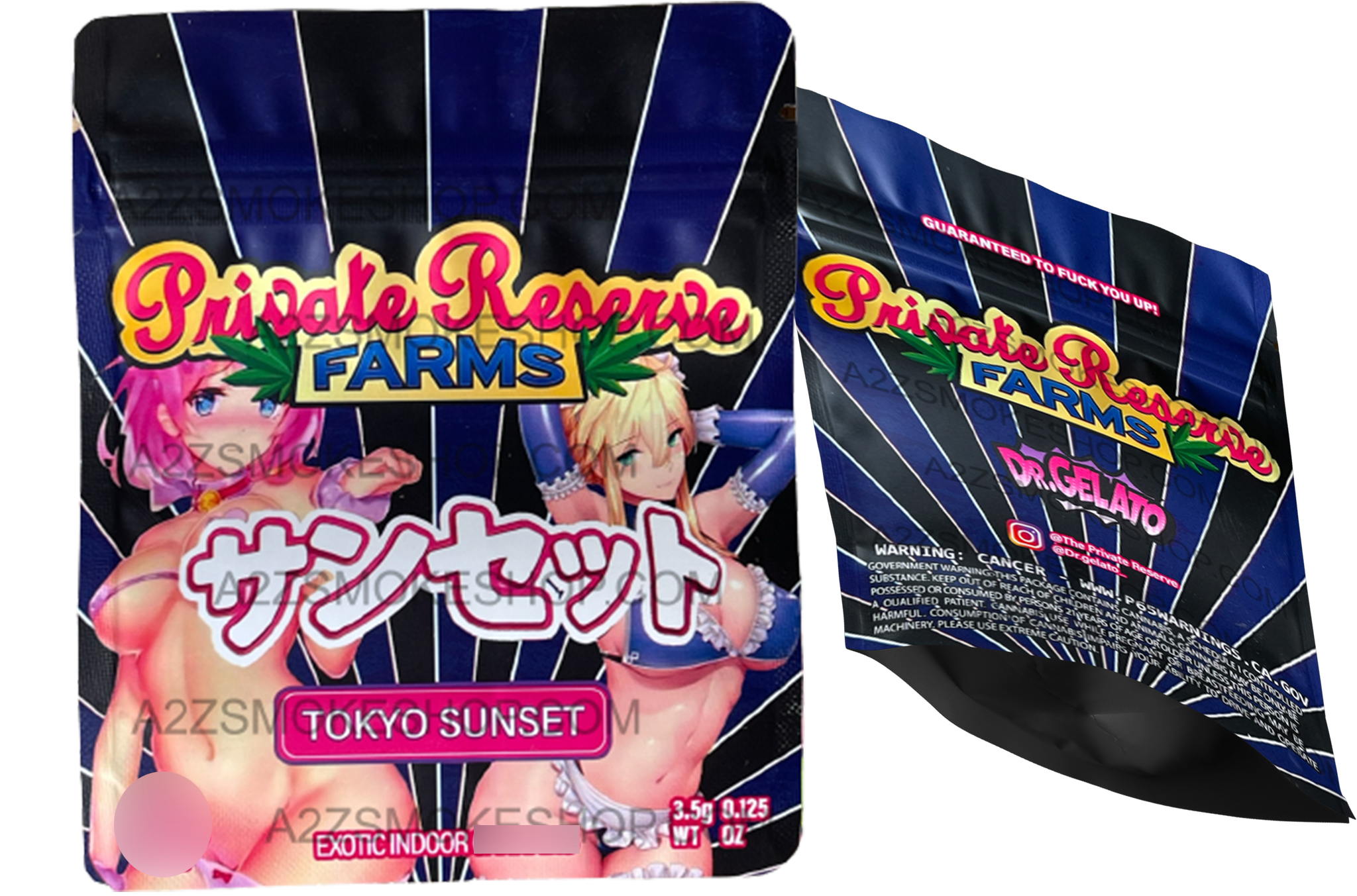 Private Reserve Farms Tokyo Sunset 3.5g Mylar bag  Packaging Only