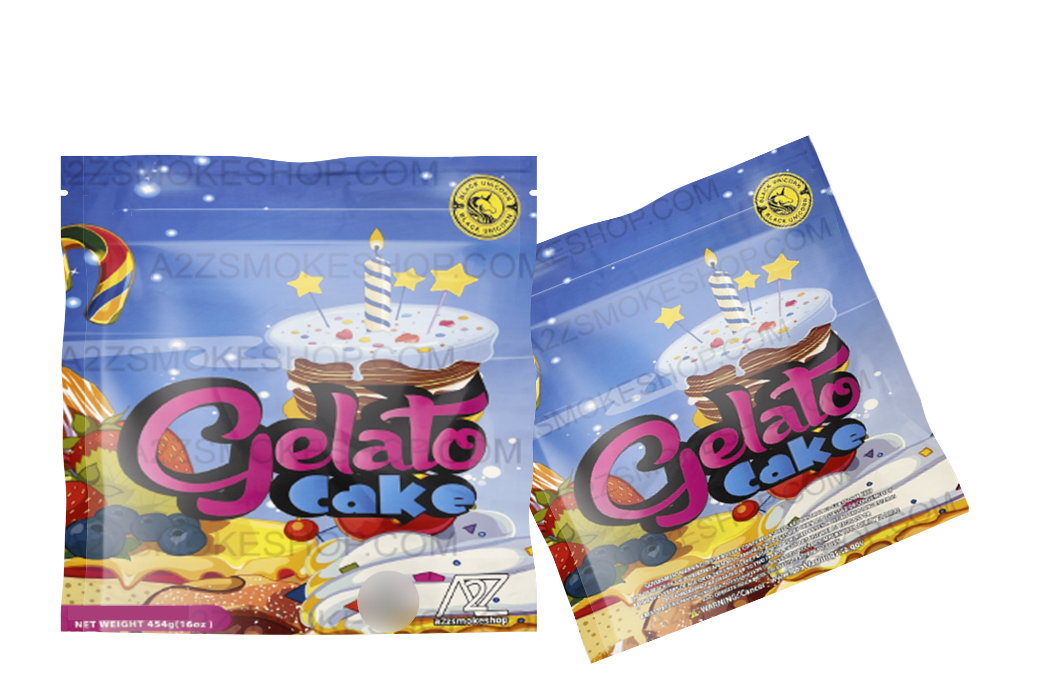 Black Unicorn – Pound Bag (Large)-Gelato Cake Mylar bag  1LBS – 16OZ (454g)