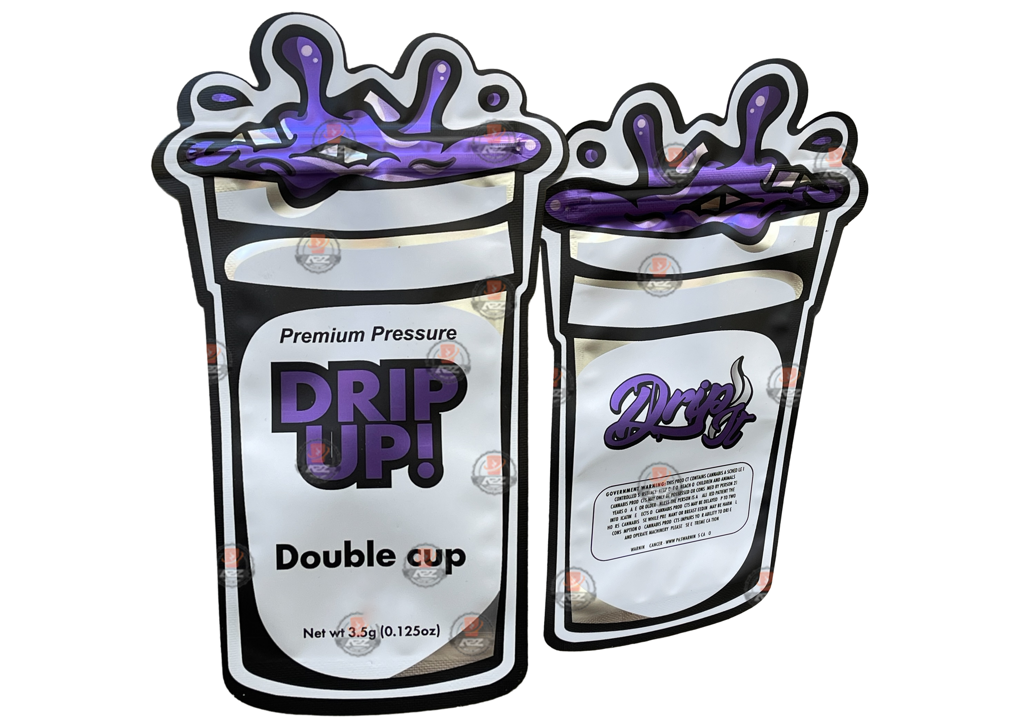 Drip Up Premium Pressure Double Cup Mylar bag  3.5g