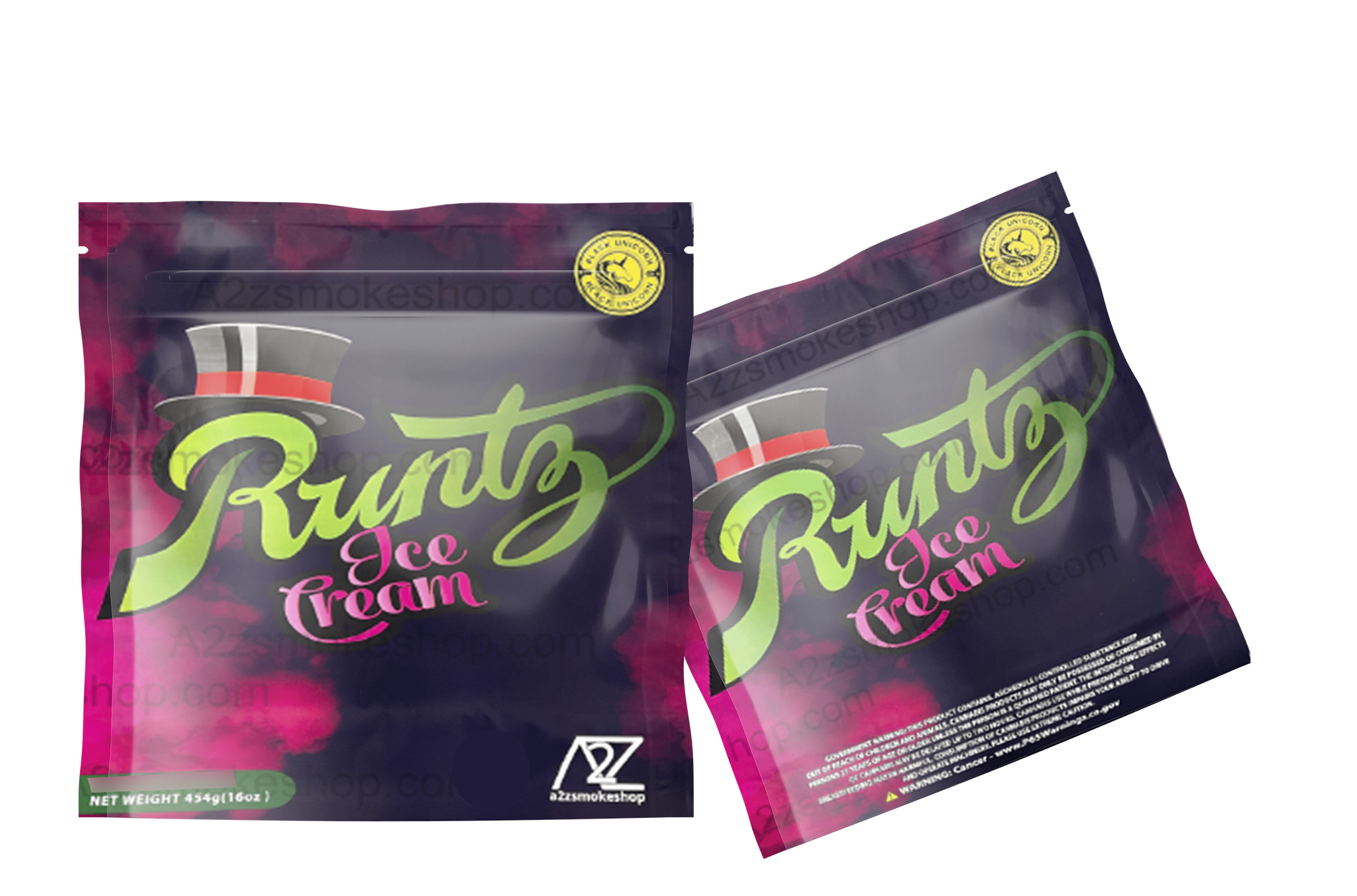 Black Unicorn – Pound Bag (Large)-Runtz Ice Cream Mylar bag  1LBS – 16OZ (454g)