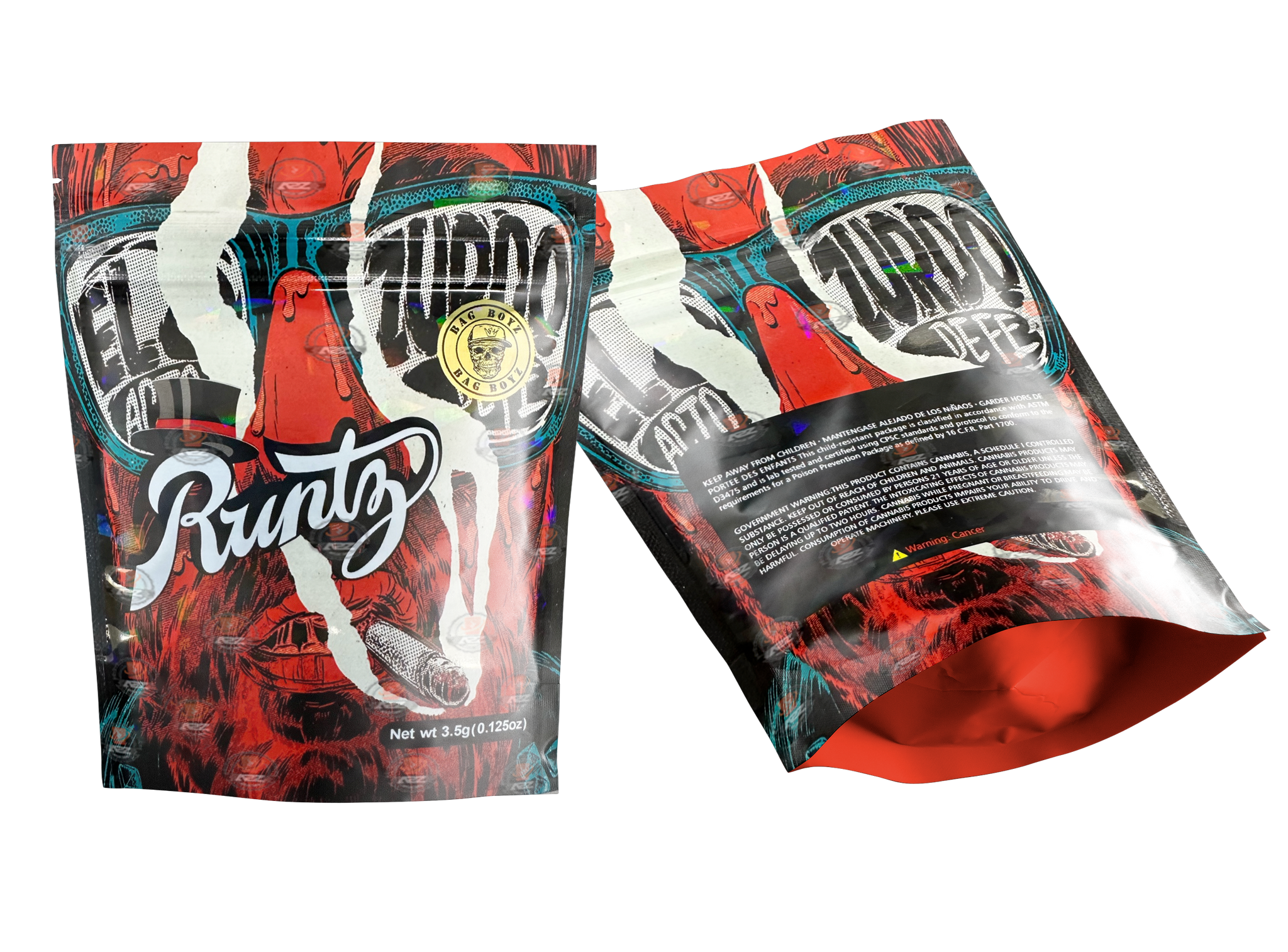 Runtz El Zurdo Holographic Mylar Bag 3.5G