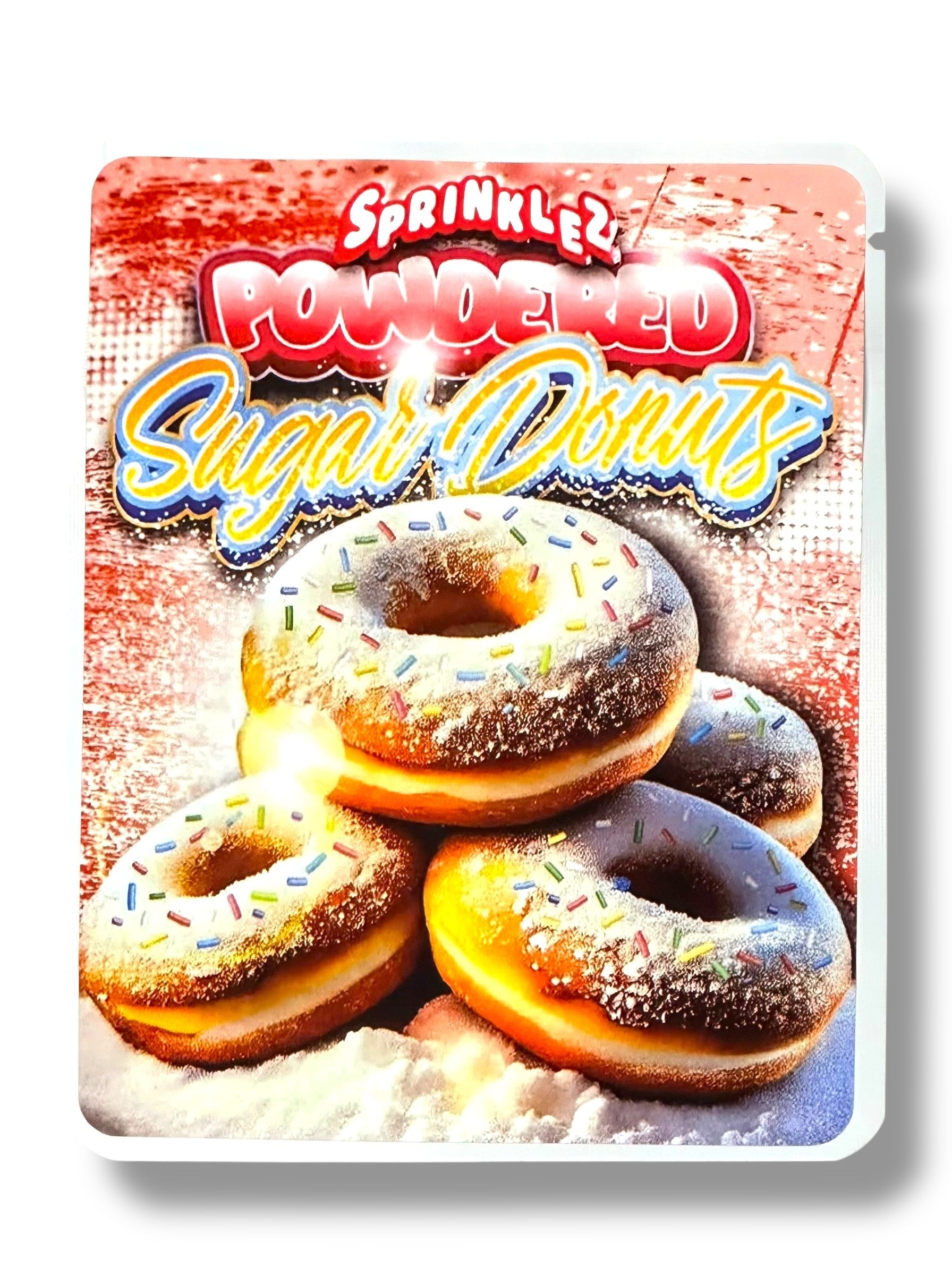 Sprinklez Powdered Sugar Donuts 3.5G Mylar Bags -With stickers and label