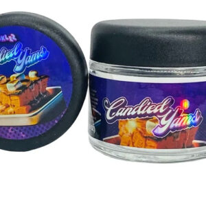Candied Yams Sprinkelz  g Glass Jars with Holographic Sticker labels Child Resistant jar jpg