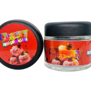 Cherry Ripe Marshmallow  g Glass Jars with Holographic Sticker labels Child Resistant jar jpg