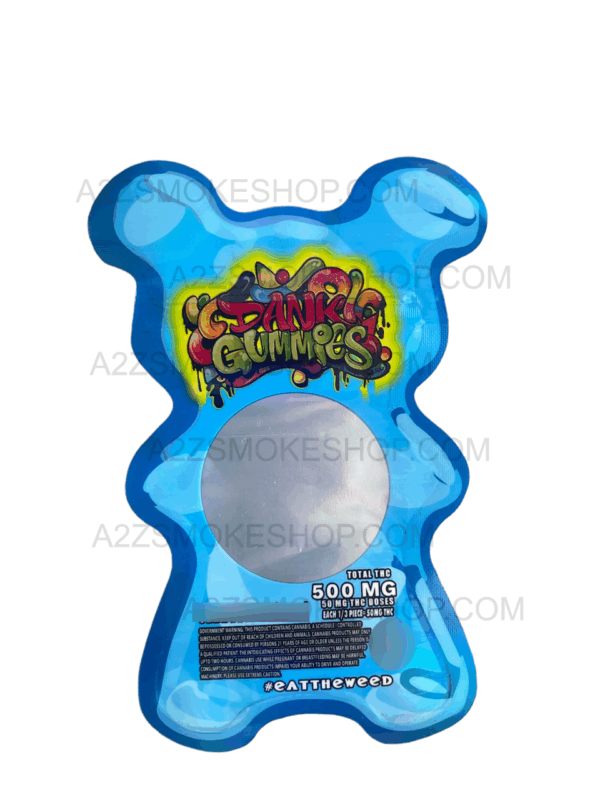 Dank Gummies Cut out mg Mylar Bag with window Blue Packaging Only Black Unicorn Hub  x x ae cd  aed bceafdd png