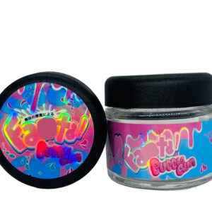 Fann Taa Bubblegum  g Glass Jars with Holographic Sticker labels Child Resistant jar jpg
