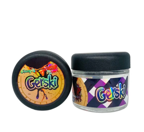 Gerski  g Glass Jars with Holographic Sticker labels Child Resistant jar jpg