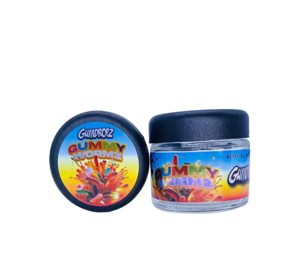 Gummy Wormz  g Glass Jars with Holographic Sticker labels Child Resistant jar jpg