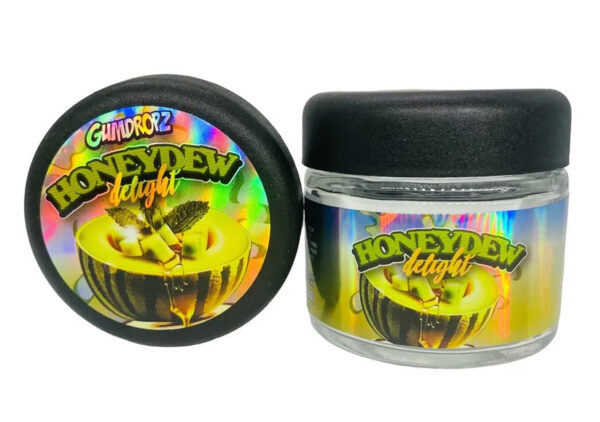 Honeydew Delight  g Glass Jars with Sticker labels Child Resistant jar jpg