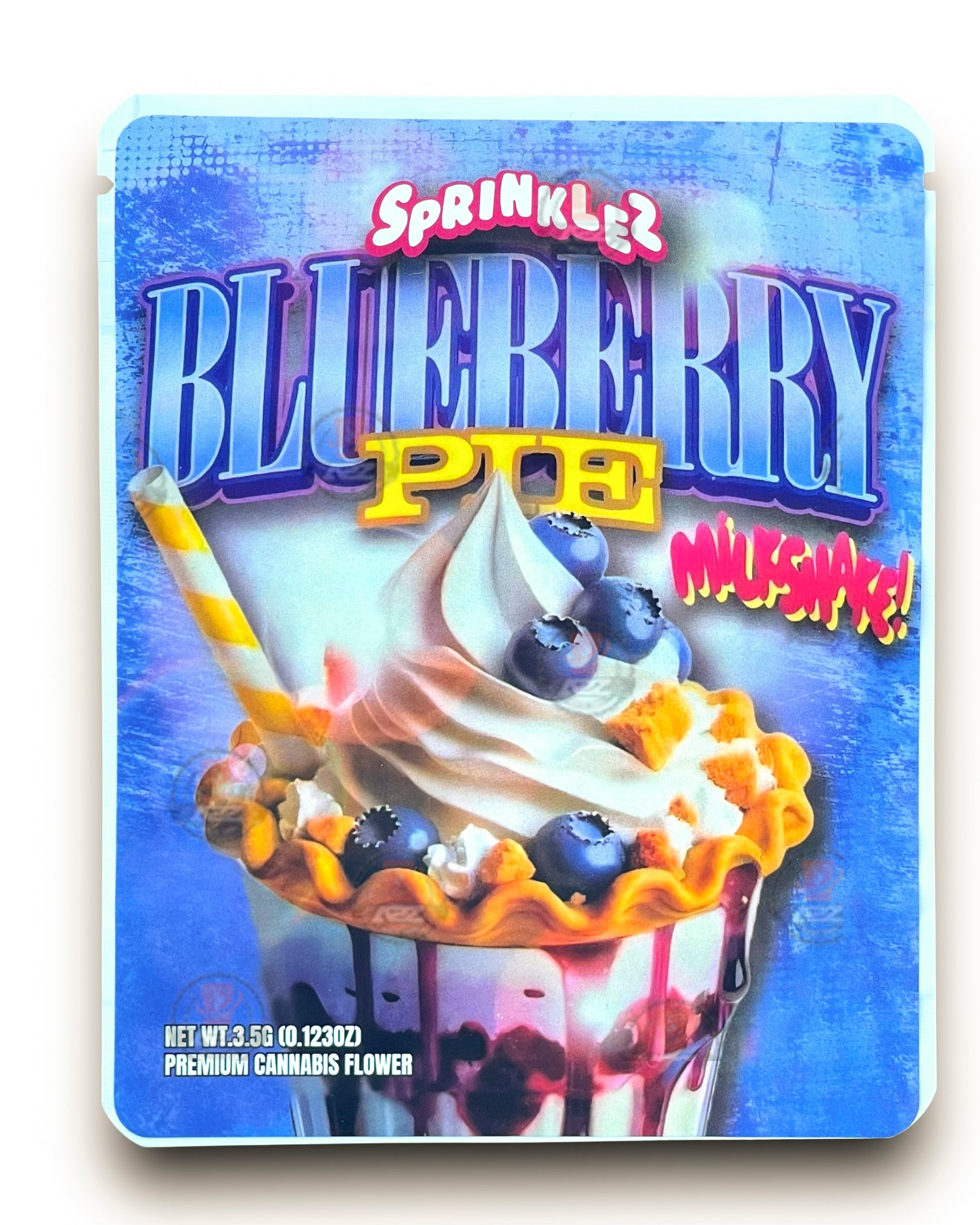 Sprinklez Blueberry Pie Milk Shake 3.5G Mylar Bags -With stickers and label