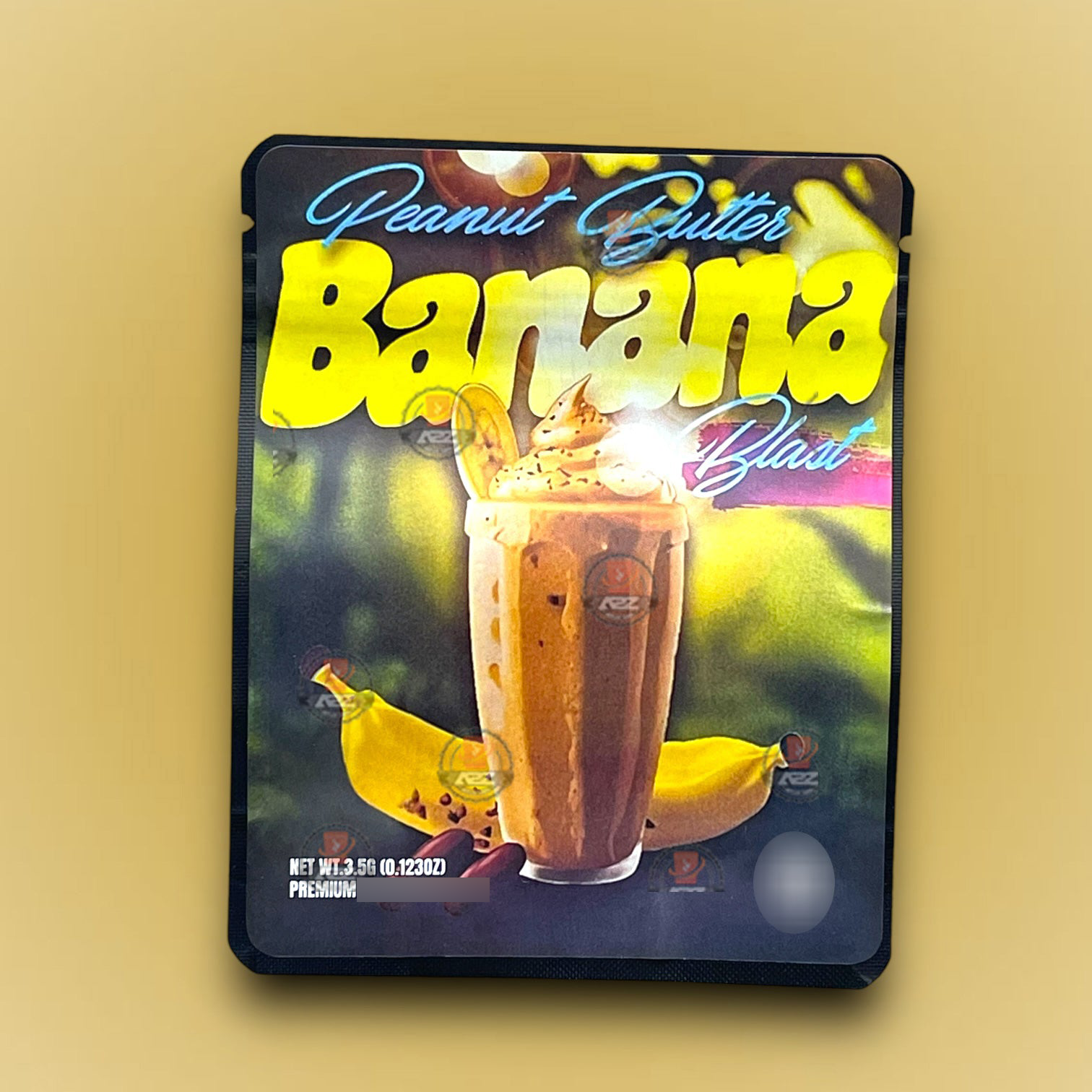 Sprinklez Peanut Butter Banana Blast 3.5g Mylar Bags -With stickers and label