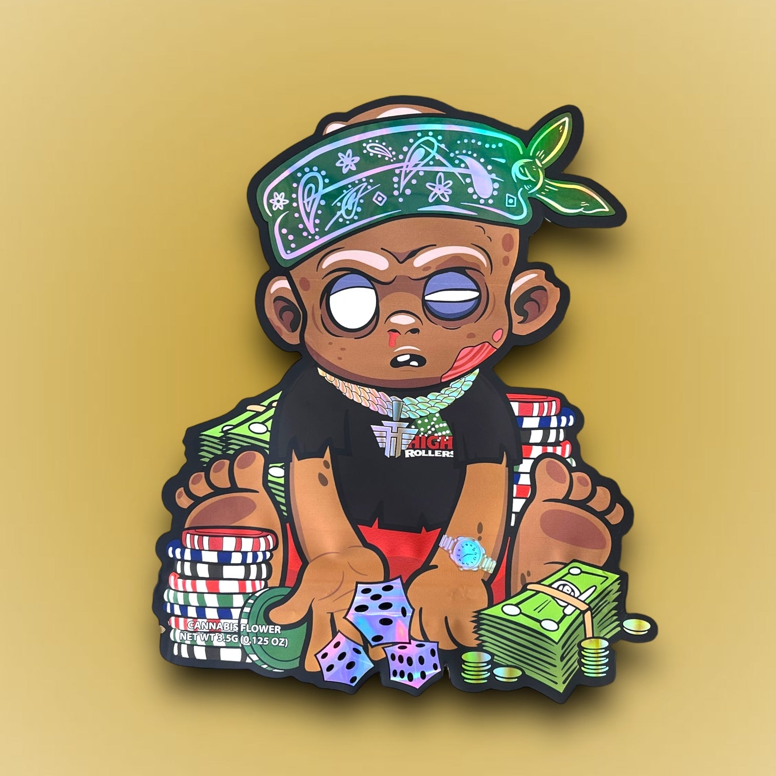 Boss Baby I Can’t Feel My Face Cut Out Mylar Bags 3.5g Hight Tolerance ICFMF