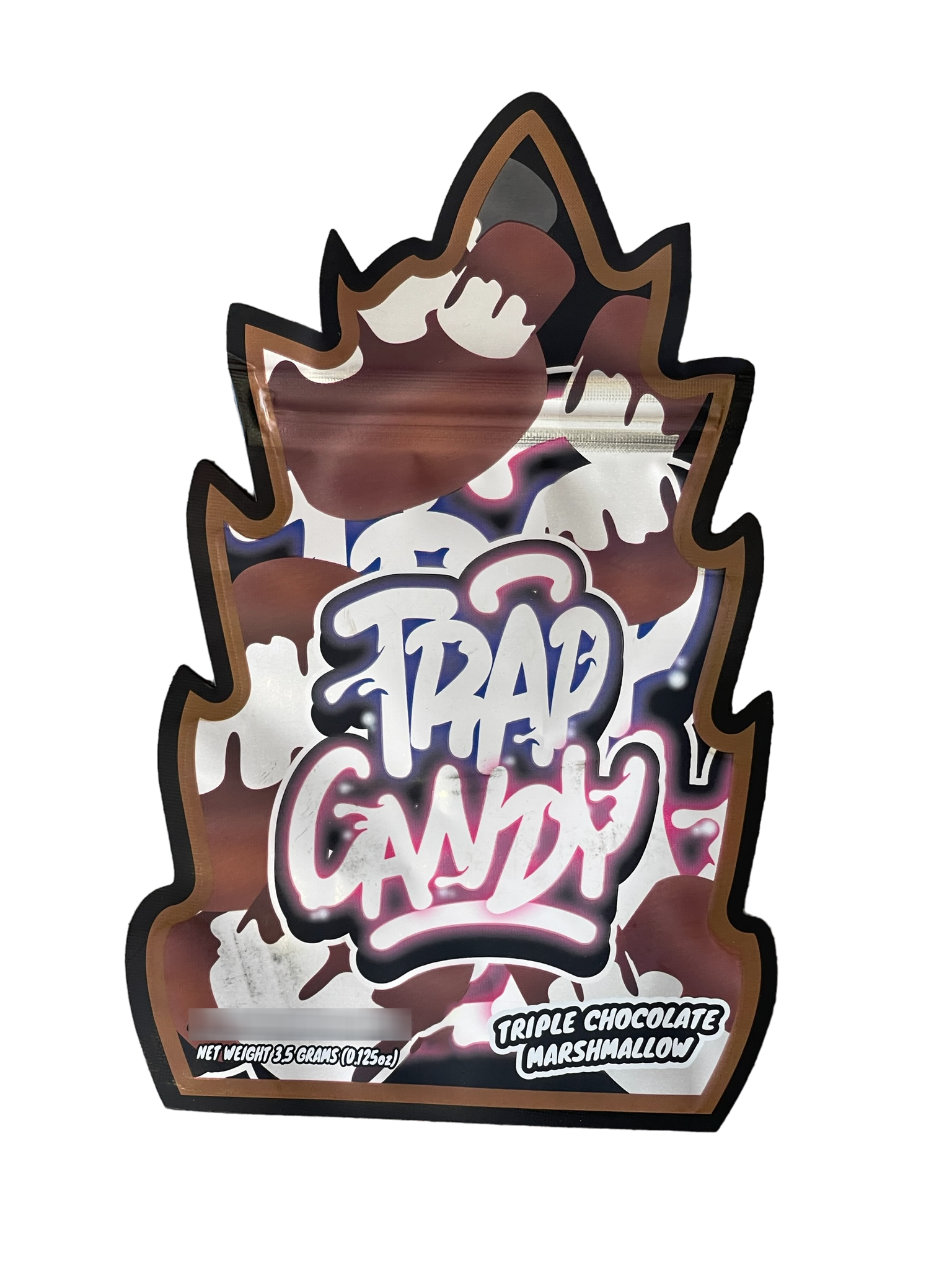 Trap Candy Tripple Chocolate Marshmallow Cut out Mylar zip lock bag 3.5G