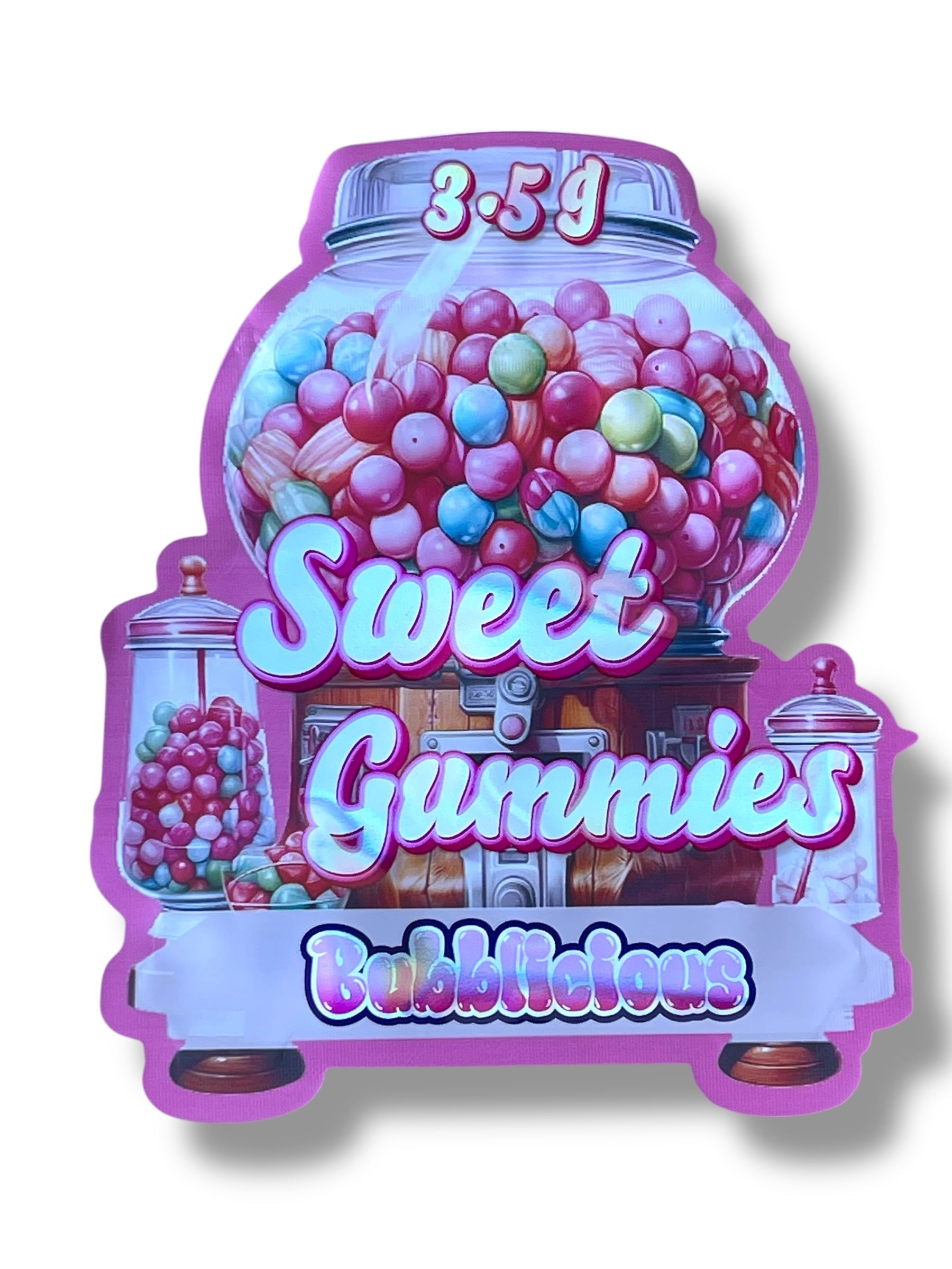 Bubblicious Sweet Gummies Mylar Bag 3.5g shape bag