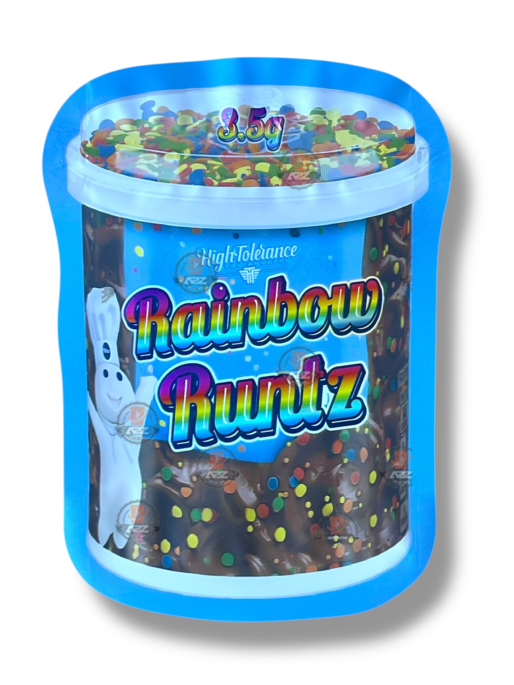 High Tolerance Rainbow Runtz Mylar Bag 3.5g shape bag
