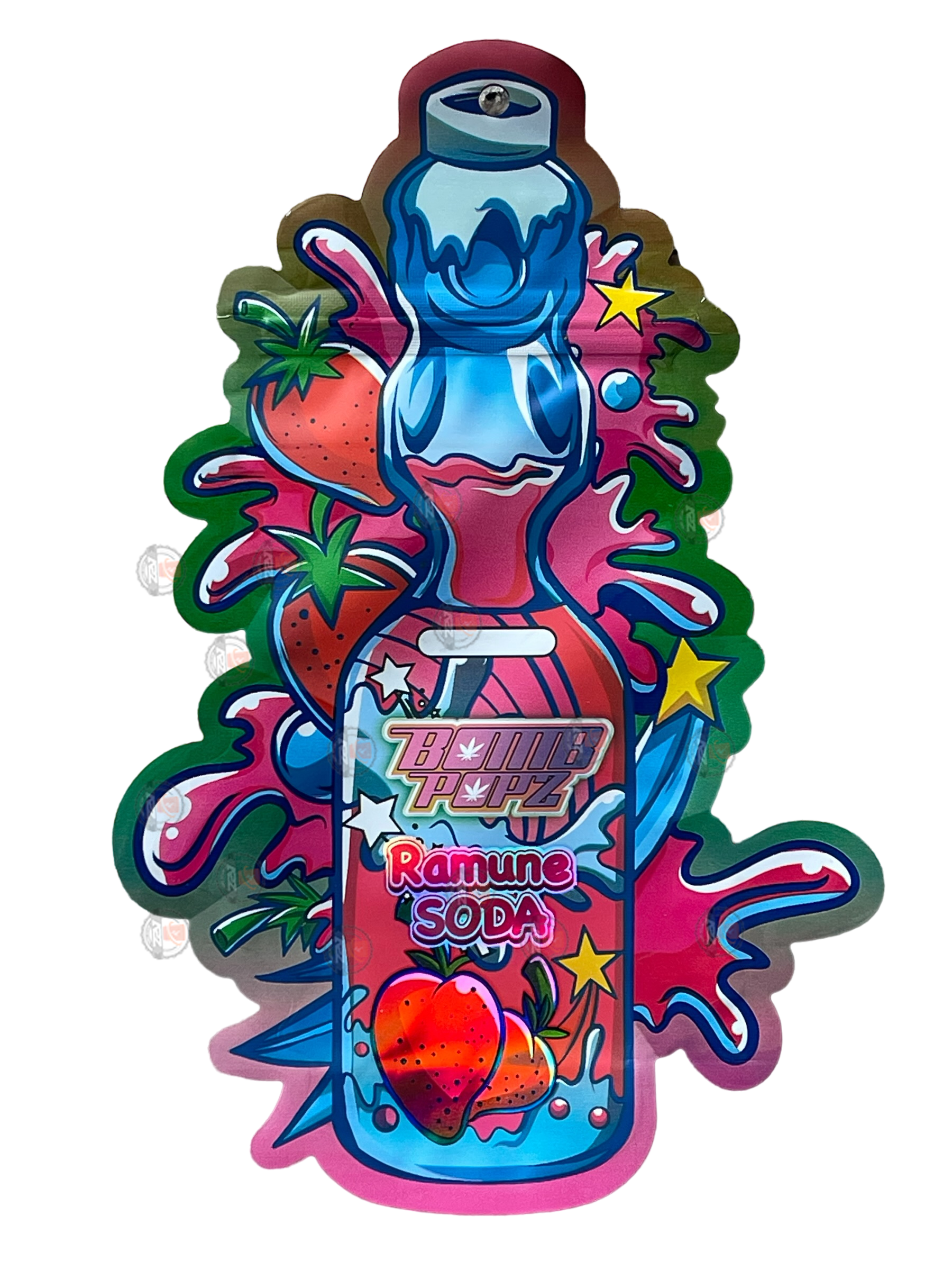 Ramune Soda – Bomb Popz 3.5g Mylar Bag Cut Out-Holographic