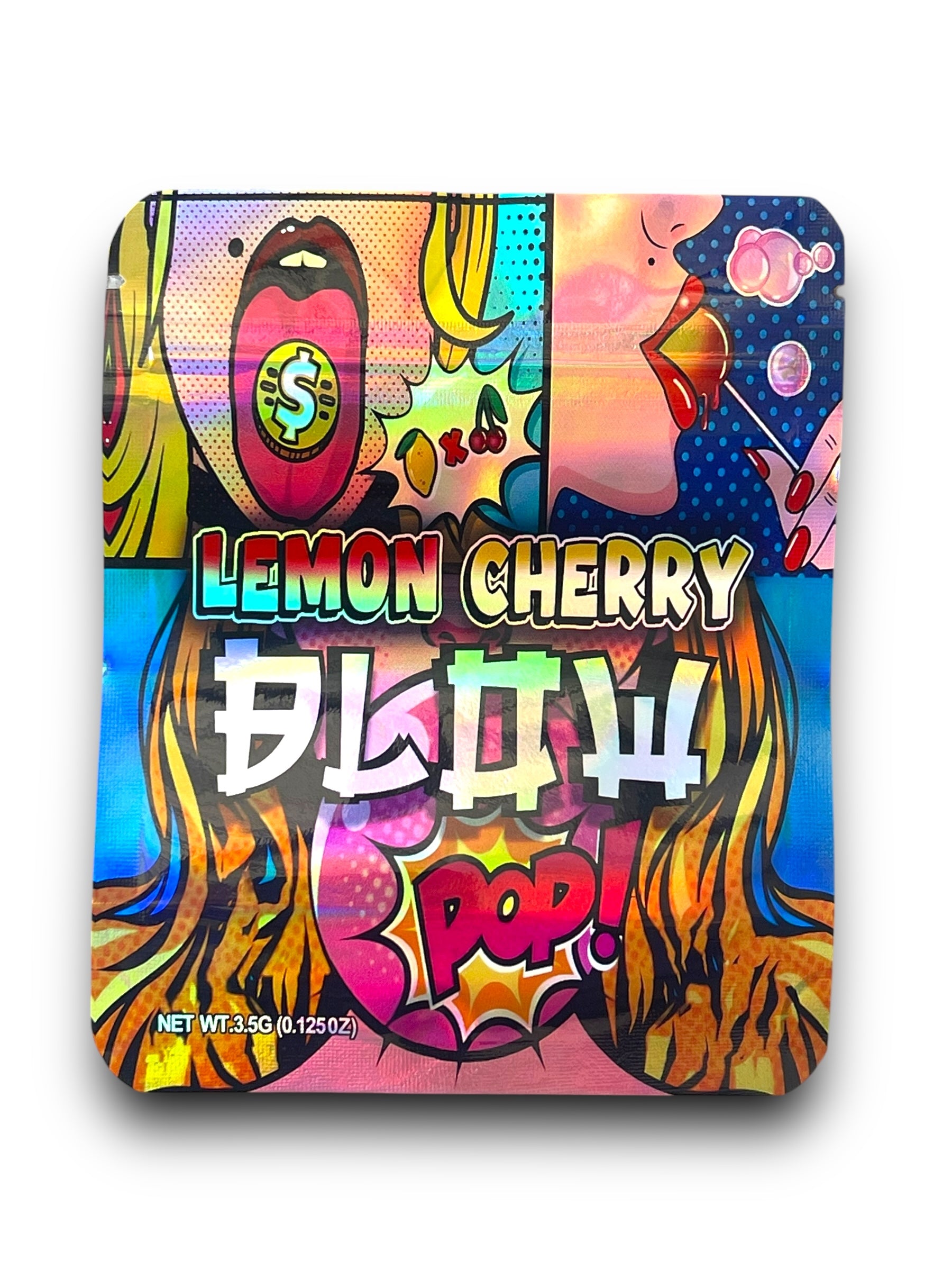 Lemon Cherry Blow POP Mylar Bags 3.5g Holographic