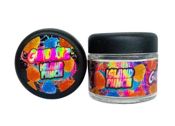 Island Punch  g Glass Jars with Sticker labels Child Resistant jar jpg