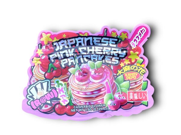 Kandy Depo Japanese Pink Cherry Pancakes Mylar Bags  g Holographic jpg