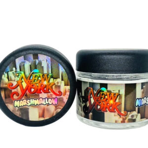 New York Marshmallow  g Glass Jars with Holographic Sticker labels Child Resistant jar jpg