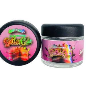 Pink Vanilla Butter Cake  g Glass Jars with Holographic Sticker labels Child Resistant jar jpg