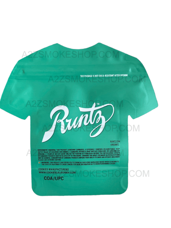 Runtz Green Cut out Mylar Bags by  Grams Smell Proof Die Cut Black Unicorn Hub  png