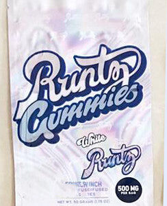 Runtz Gummies White Fruit Punch mg Mylar Bag Packaging Only Black Unicorn Hub  jpg