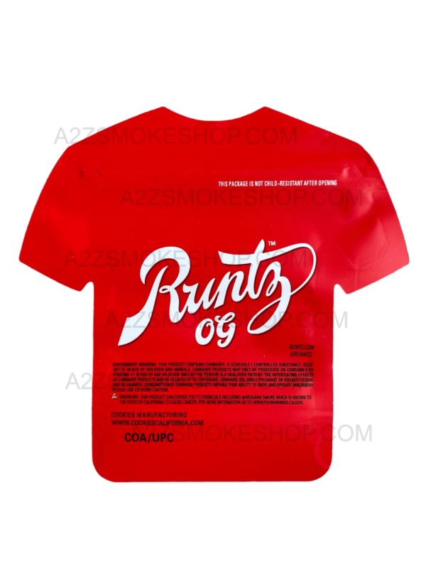 Runtz Red Cut out Mylar Bags by  Grams Smell Proof Die Cut Black Unicorn Hub  png