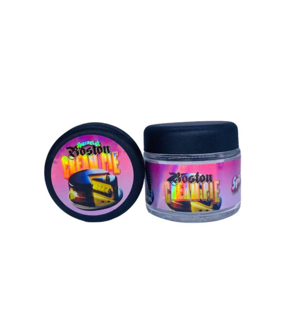 Sprinkelz Boston Cream Pie  g Glass Jars with Holographic Sticker labels Child Resistant jar jpg