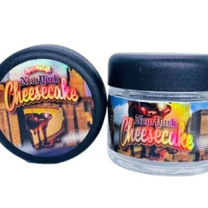 Sprinkelz New York Cheesecake  g Glass Jars with Holographic Sticker labels Child Resistant jar jpg
