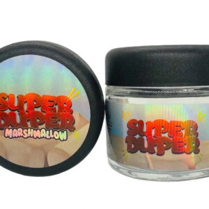 Super Duper Marshmallow  g Glass Jars with Sticker labels Child Resistant jar jpg