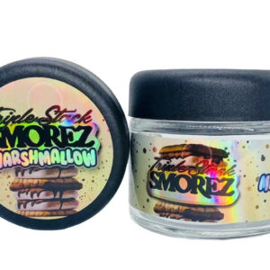 Triple Stack Smorz Marshmallow  g Glass Jars with Holographic Sticker labels Child Resistant jar jpg