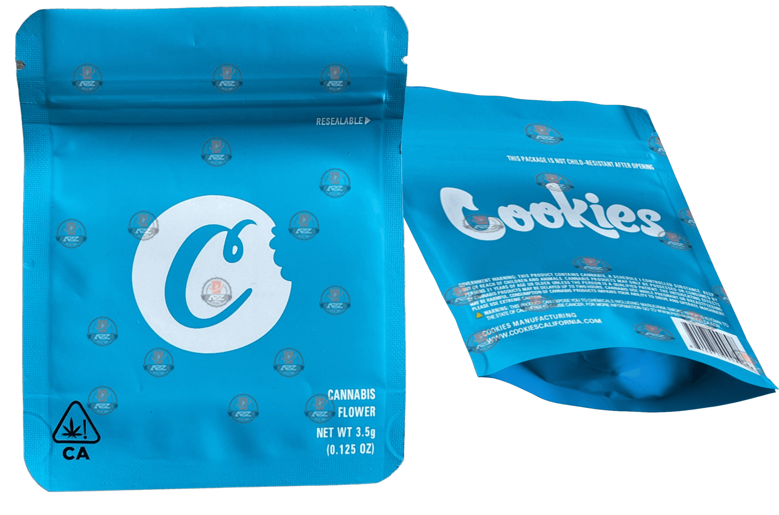 Cookies Mylar Bags 3.5 Grams Smell Proof Resealable Cookies Bags