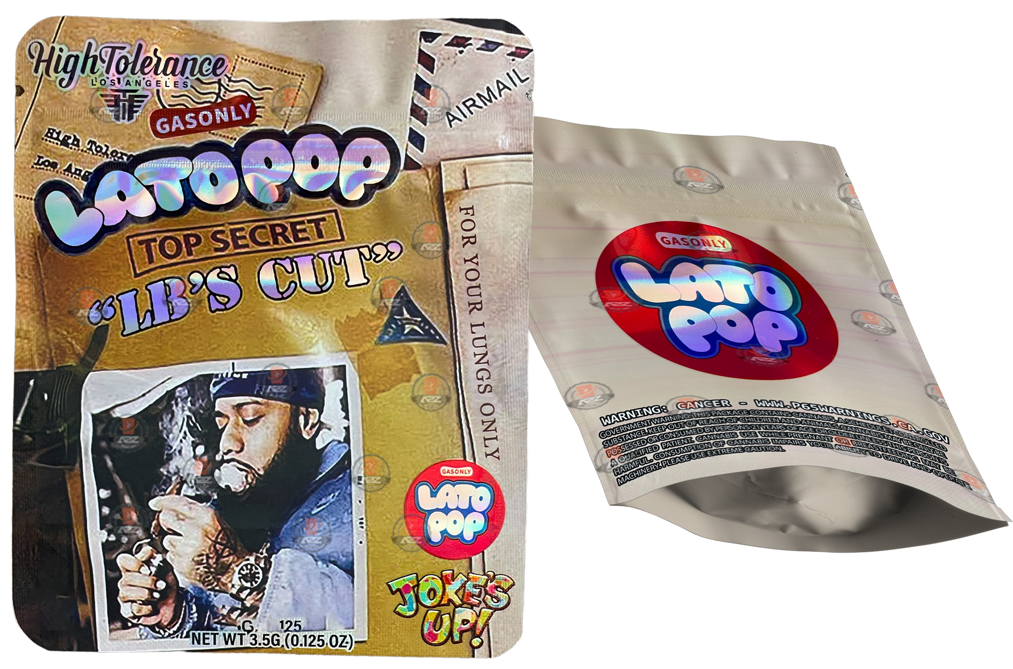 LB’S CUT Top Secret 3.5g Mylar bag High Tolerance-Jokes up- Lato Pop Collab