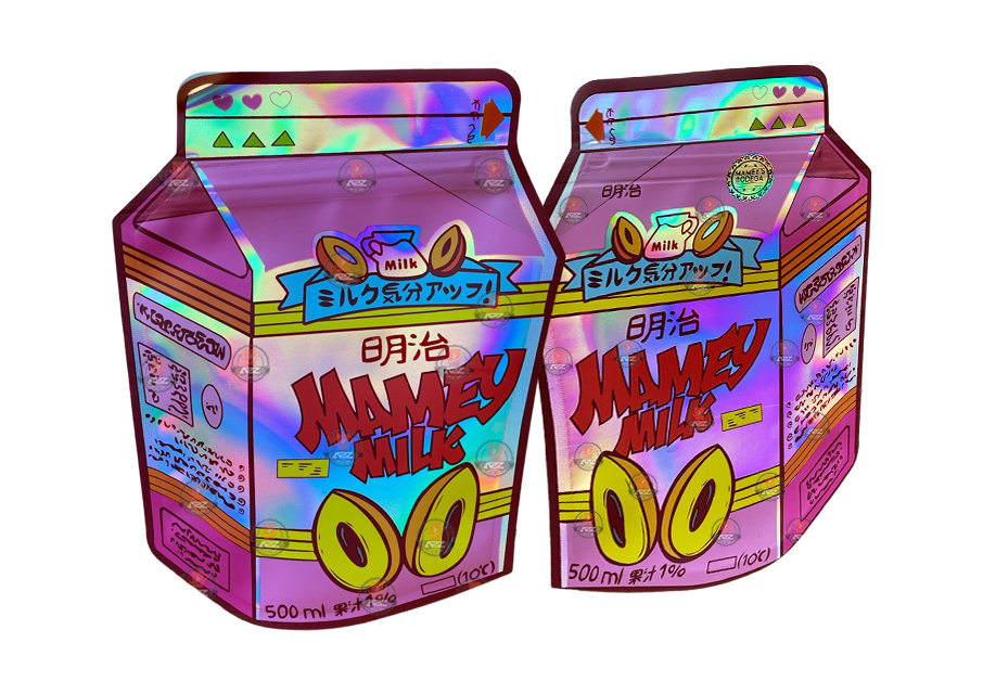 Mamey Milk Bodega cut out Holographic Mylar zip lock bag 3.5G
