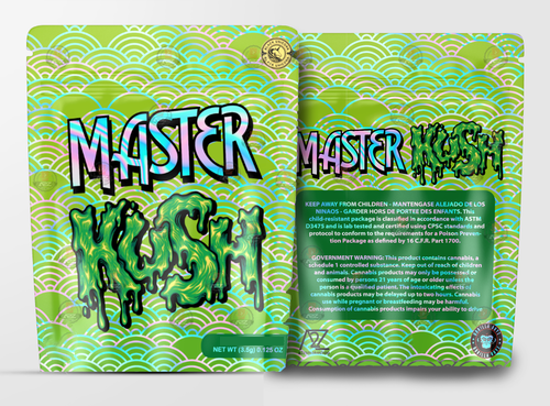 Master Kush Holographic Mylar bag 3.5g – Black Unicorn – Packaging only