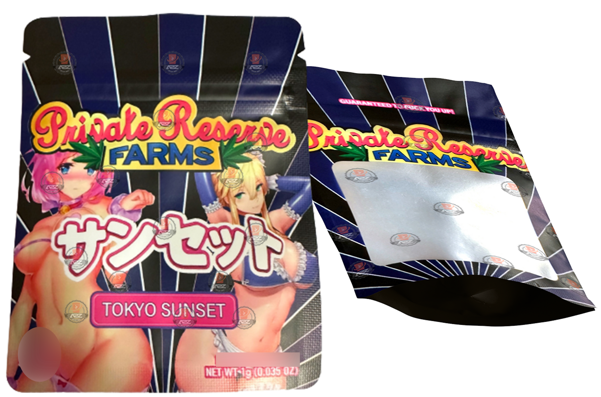 Private Reserve Tokyo Sunset 1 Gram Mylar bags with window – Packaging Only