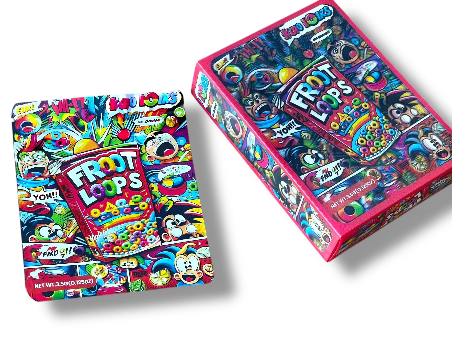 High Tolerance Froot 3D Box and Bags 3.5g Box Packaging Holographic