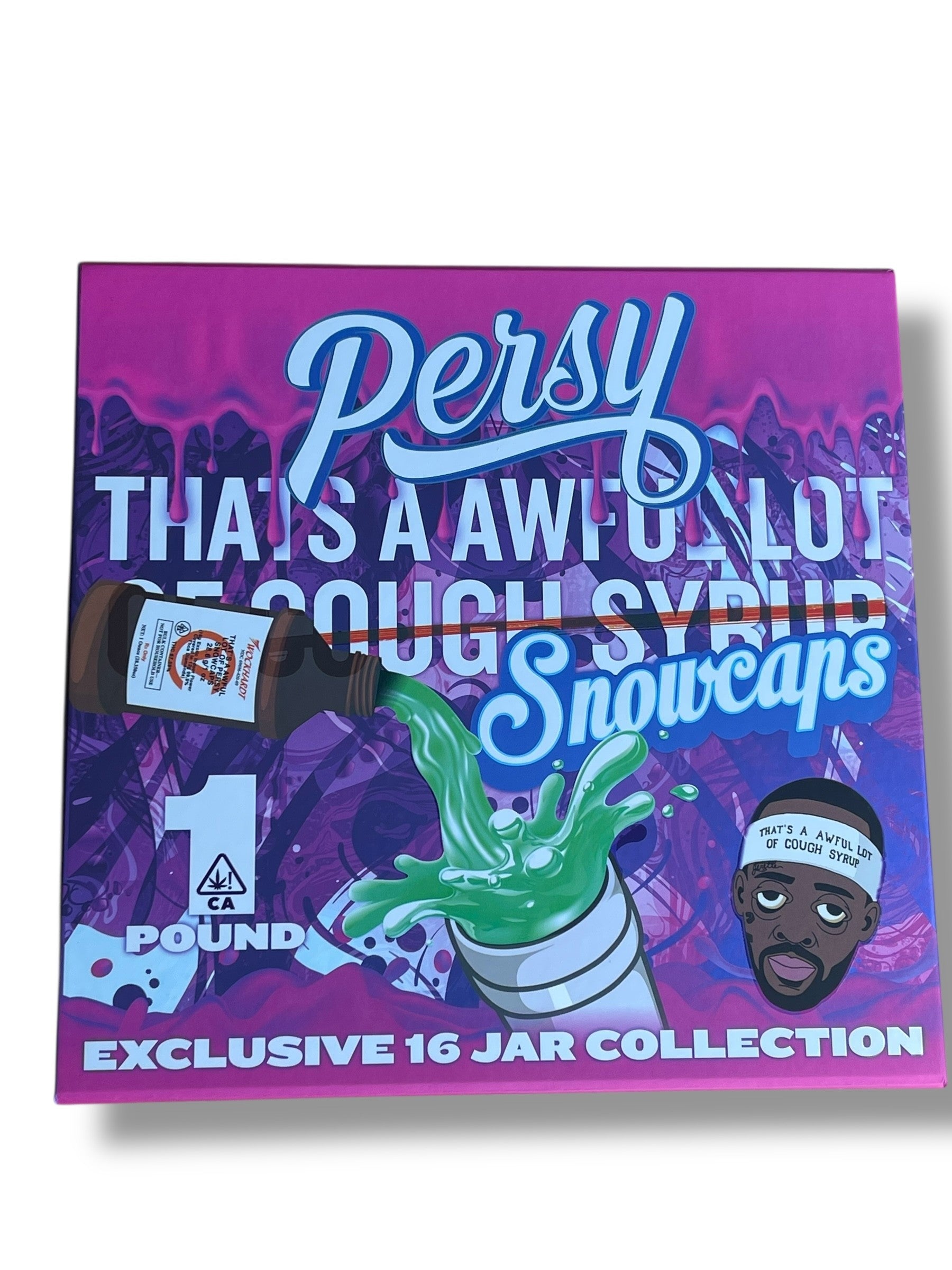 Persy Snowcaps Cough Syrup 16-1oz Glass Jars – Varity Pack 16 Flavors in box 1 pound