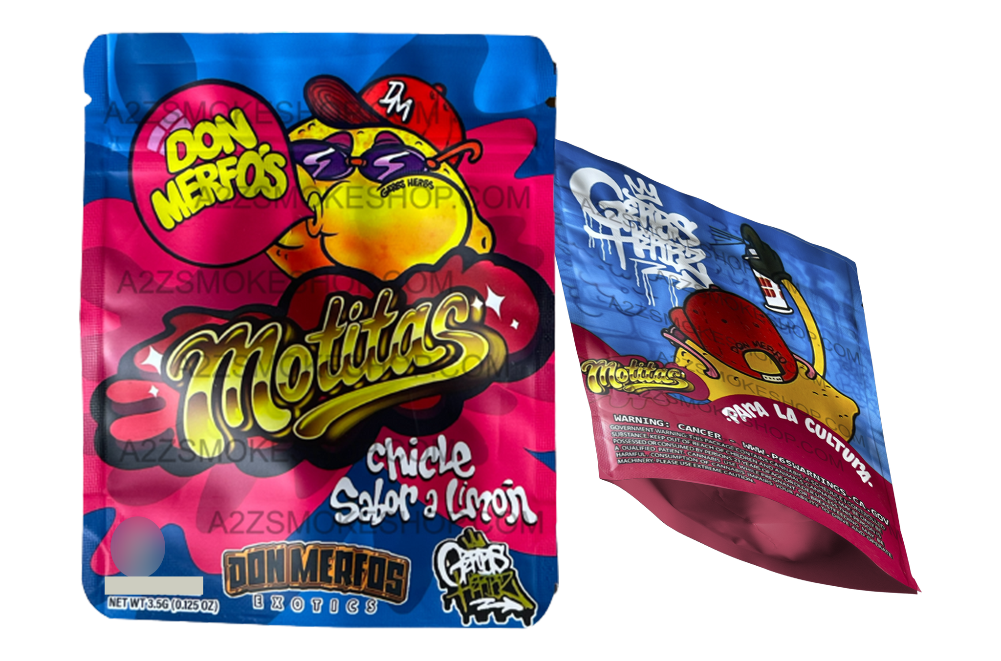 Don Merfos Motitas Chicle Sabor a Limon bag 3.5g Mylar bag
