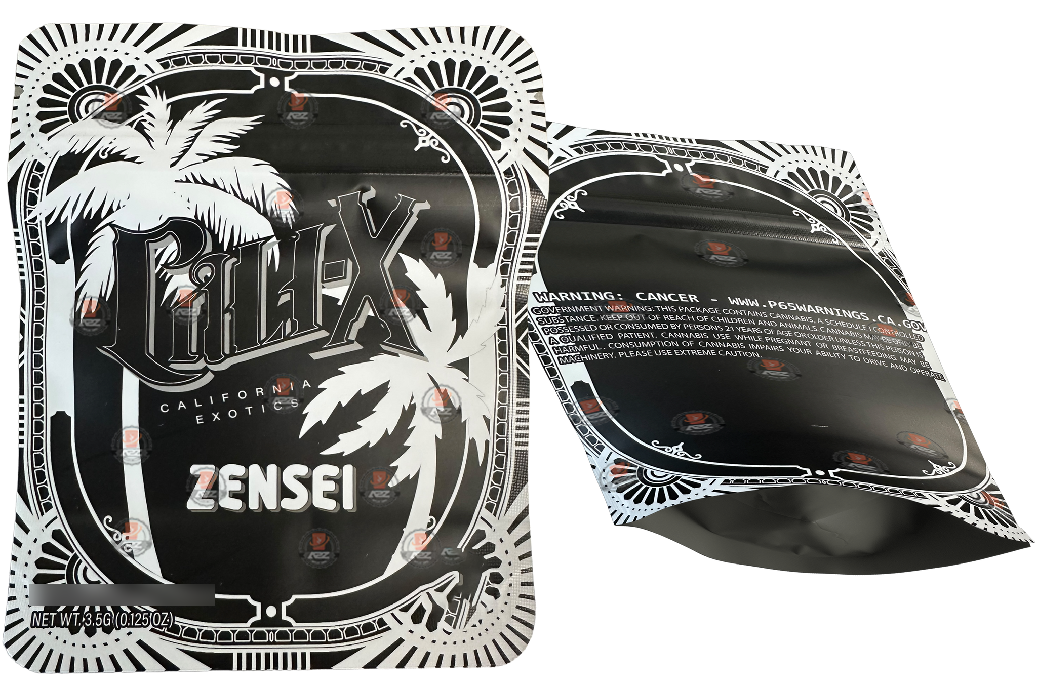 Cali X Zensei Mylar Bags 3.5g Empty Packaging California Exotics