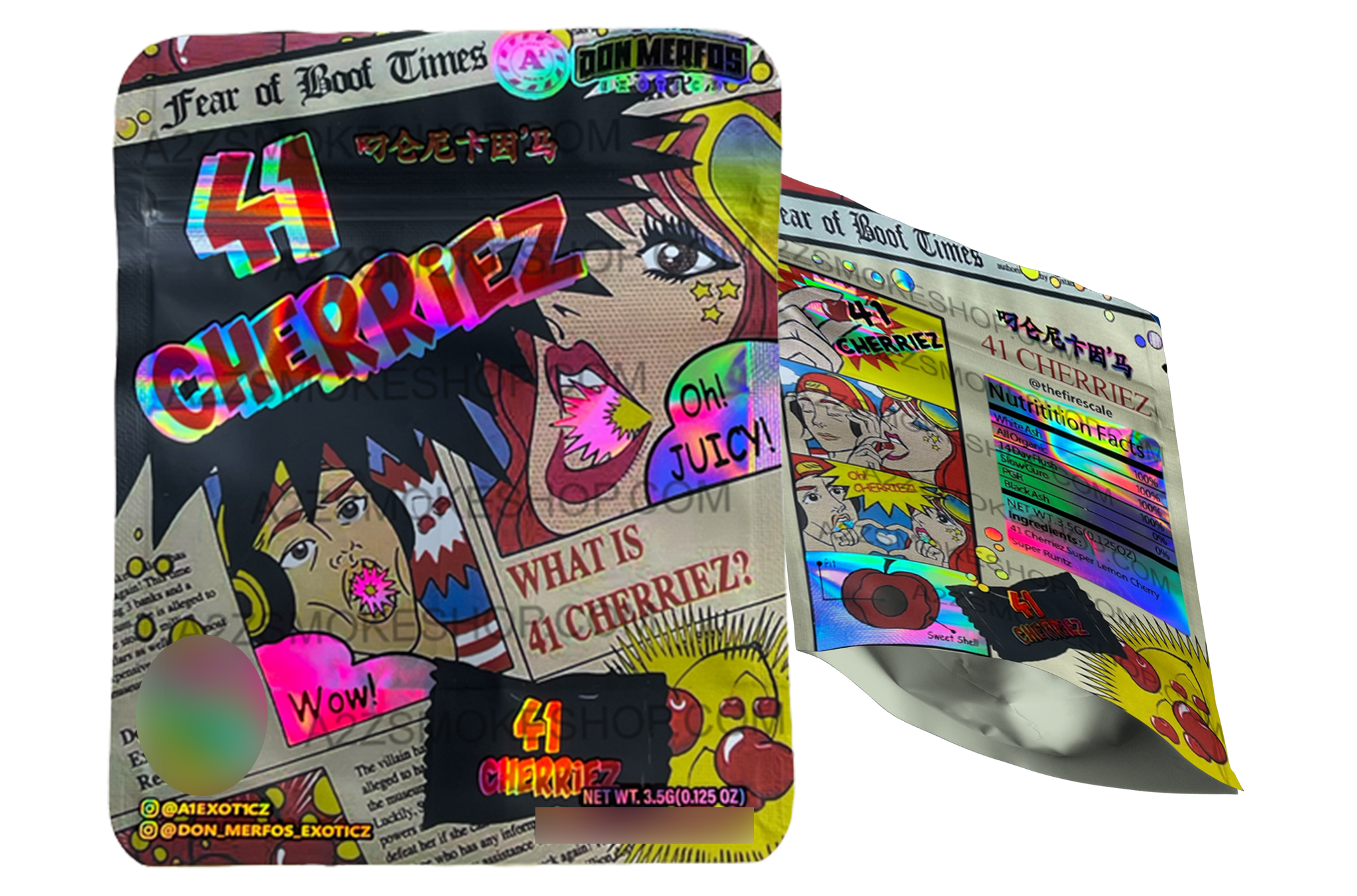 Don Merfos 41 Cherriez bag  3.5g Mylar bag Packaging Only