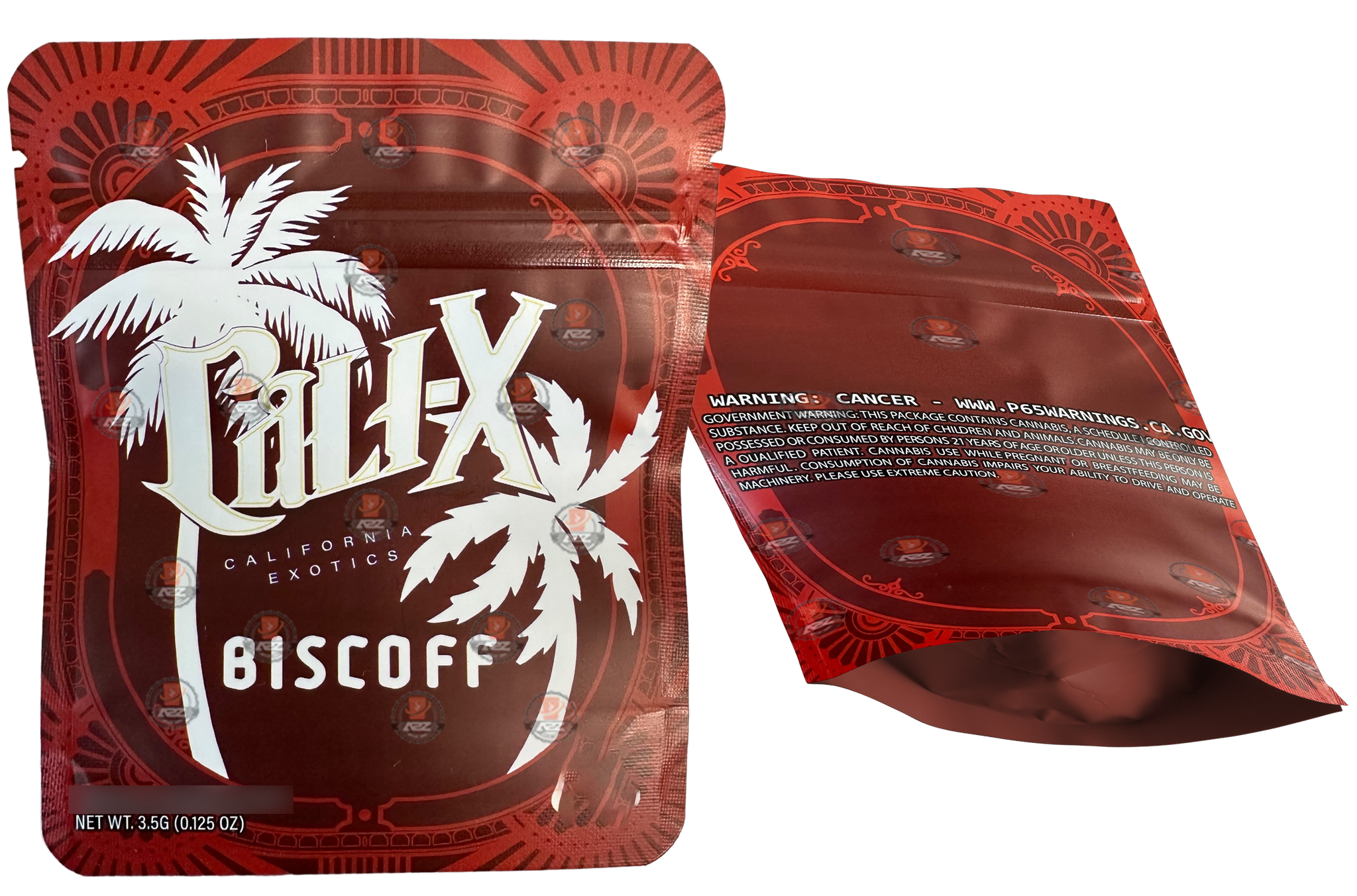Cali X Biscoff Mylar Bags 3.5g Empty Packaging California Exotics