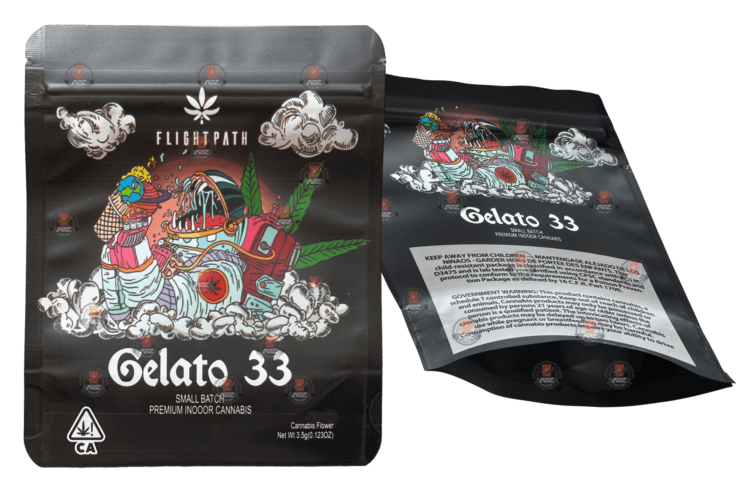 Gelato 33 Mylar bag 3.5g Flightpath Packaging Only