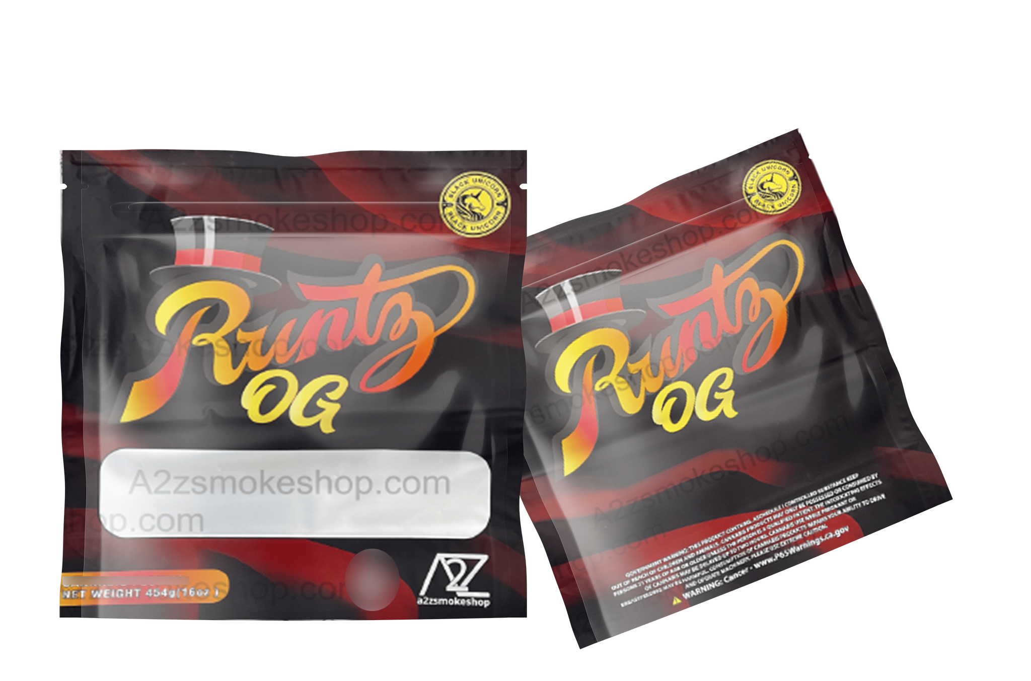 Black Unicorn – Pound Bag (Large)-OG Mylar bag with Window  1LBS – 16OZ (454g)