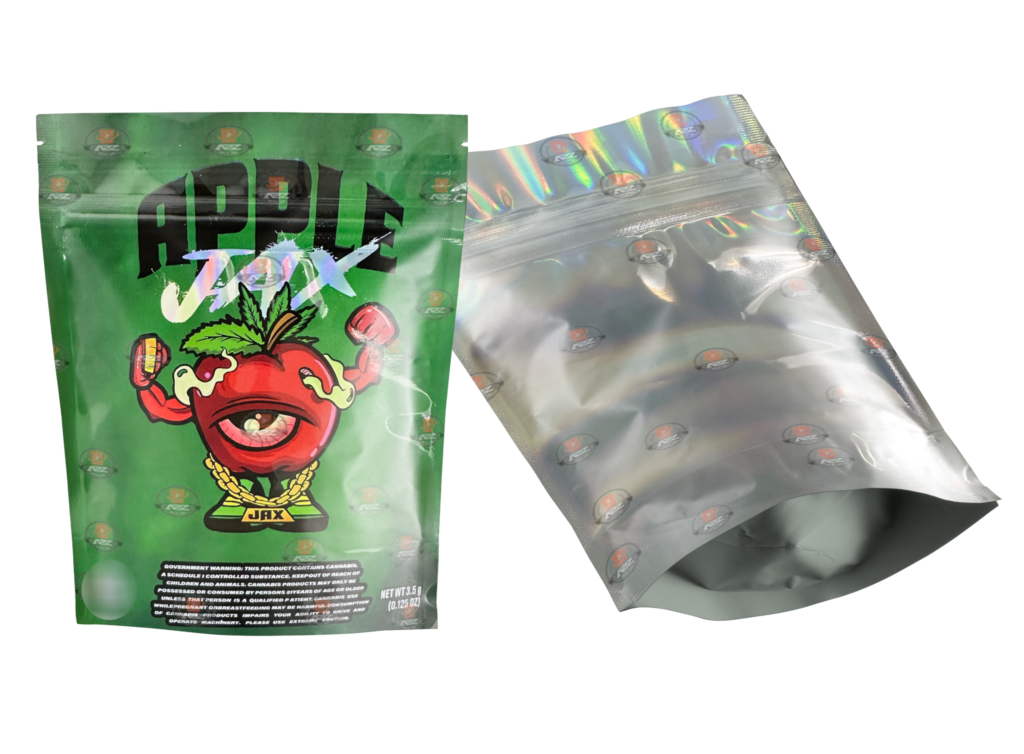 Apple Jax Mylar bag 3.5g  Packaging Only