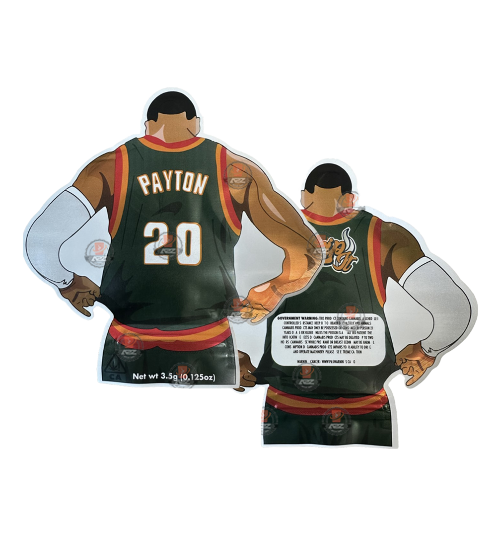 Gary Payton  3.5G Mylar Bags 20 Die cut Packaging Only