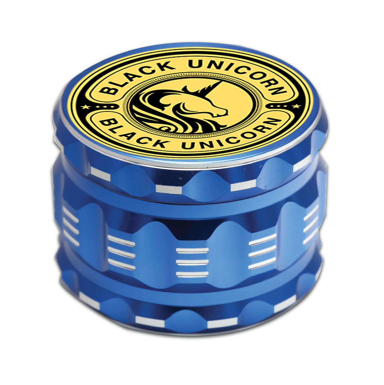 Aluminum Grinder with Pollen Catcher. Large 4 Piece, 2.5″ (Blue)