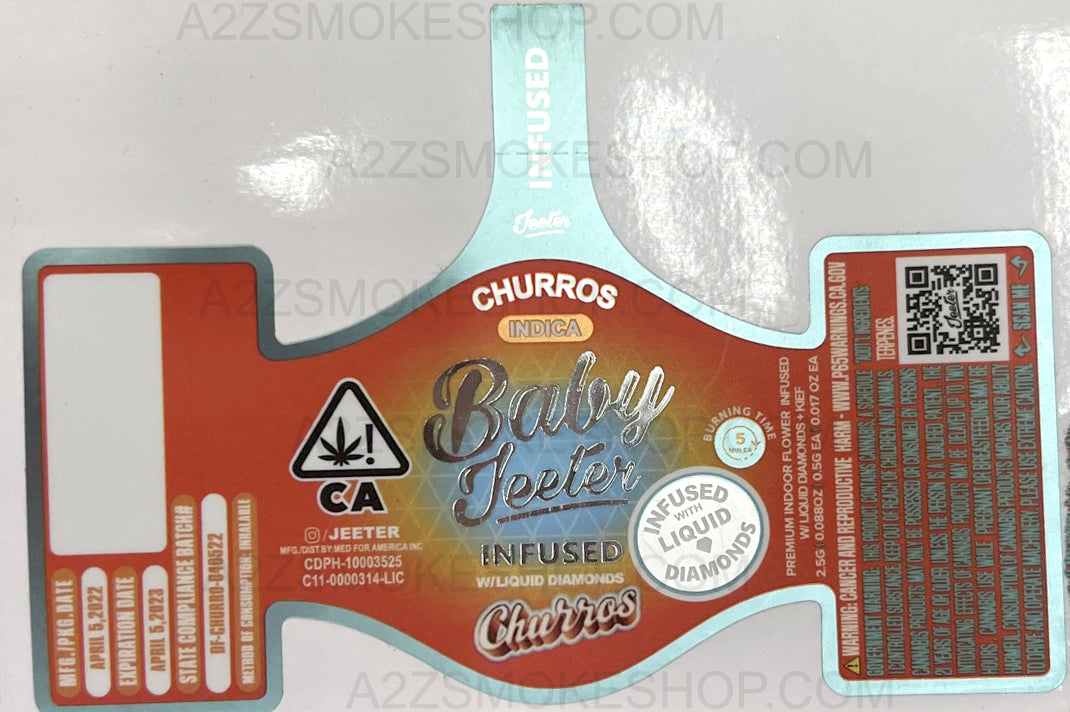 Baby Jeeters 2.5G  Glass jar – 5 Empty cones – Master case 8 count box-Packaging only