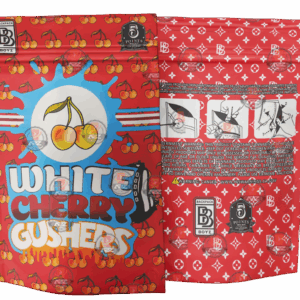 Backpack Boyz White Cherry Gushers Mylar Bag g Tamper stickers Packaging Only Black Unicorn Hub png